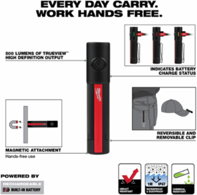 Milwaukee® Rechargeable 500L Everyday Carry Flashlight w/ Magnet