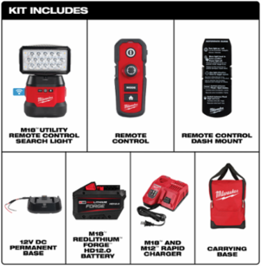 M18TM Utility Remote Control Search Light Kit 4,250 Lumens, 1,250 Yards, Portable Base