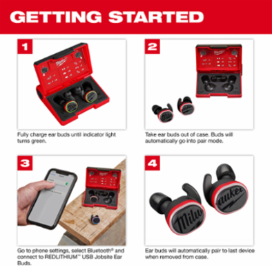 REDLITHIUM™ USB Bluetooth® Jobsite Ear Buds
