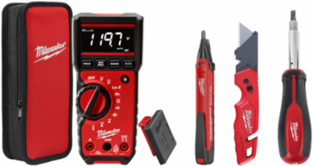Electrical Combo Kit, Multimeter with 600V AC/DC, Voltage Detector, Utility Knife, Screwdriver