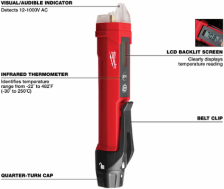 Non-Contact Voltage Detector w/ Laser Infrared Thermometer