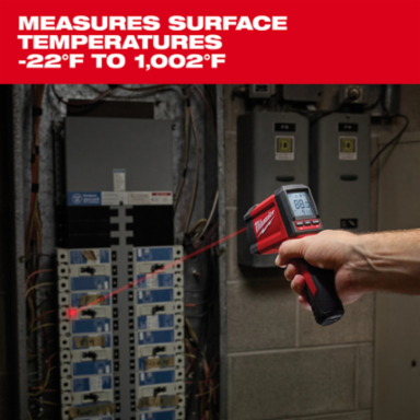 Infrared Temperature Gun, 12:1 Distance-to-Spot Ratio, Measures -22⁰F to 1022⁰F