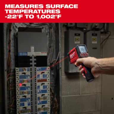 Infrared Temperature Gun, 30:1 Distance-to-Spot Ratio, -40°F to 1472°F Range