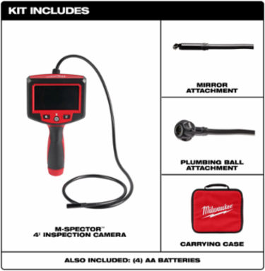 M-Spector™ 4’ Inspection Camera, 4.3 Inch LCD Screen, 720p Resolution