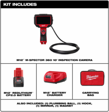 M12™ M-Spector™ 360 Inspection Camera, 10' Cable, 4.3" LCD Screen