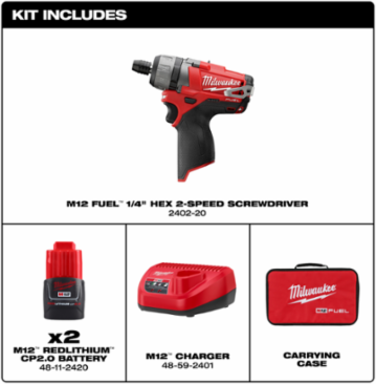 M12 FUEL™ 1/4" Hex 2-Speed Screwdriver Kit