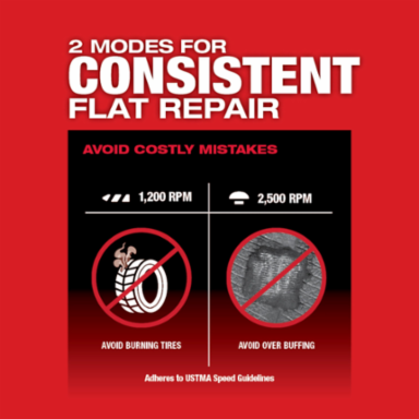 M12 FUELTM Low Speed Tire Buffer Kit, 11 Inch Length, 2500 RPM, Cordless