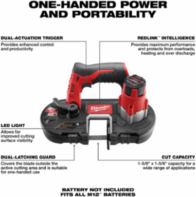 M12™ Cordless Band Saw 12 Inch, 1-5/8 in. Cut Capacity, 6.75 lbs