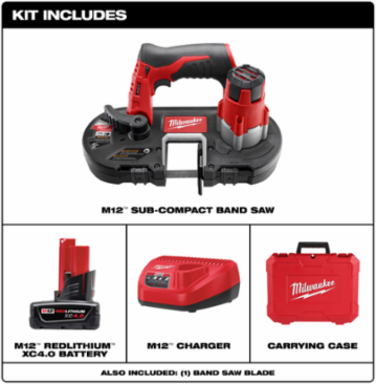 M12™ Cordless Band Saw, 12-Inch Length, 1-5/8 in. Cut Capacity, 6.75 lbs