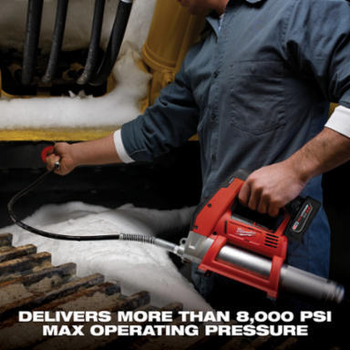 M12TM Cordless Grease Gun, 8000 PSI, 36 Inch Hose, 7 Cartridge Capacity