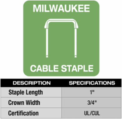 M12TM Cable Stapler, 1 Inch Staple Size, 2.0 Ah Lithium-Ion Battery, 5 lbs