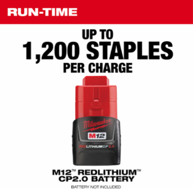 M12TM Cable Stapler, 1 Inch Staple Size, 2.0 Ah Lithium-Ion Battery, 5 lbs