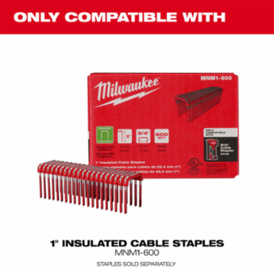 M12TM Cable Stapler, 1 Inch Staple Size, 2.0 Ah Lithium-Ion Battery, 5 lbs