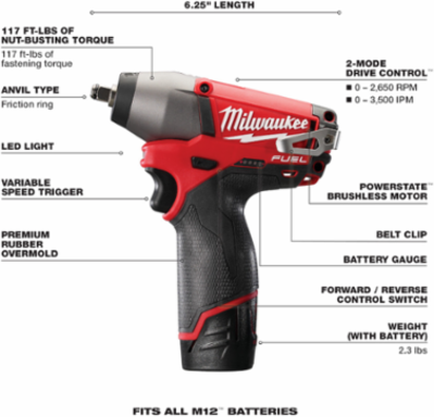 M12 FUEL™ 3/8 in. Impact Wrench Kit