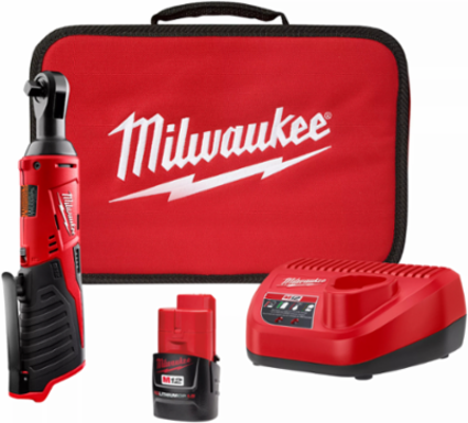 M12 Cordless 3/8 Inch Ratchet Kit, 12V, 35 ft-lbs Torque, 250 RPM