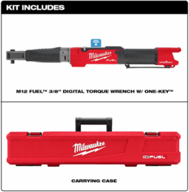 M12 FUEL 3/8 Inch Digital Torque Wrench, 10-100 ft-lbs Torque Range, ONE-KEY Technology