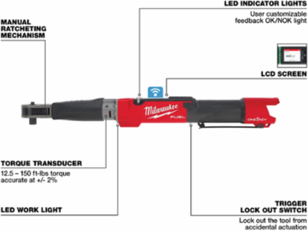 M12 FUEL 1/2 Inch Digital Torque Wrench, 12.5-150 ft-lbs Torque Range, ONE-KEYTM