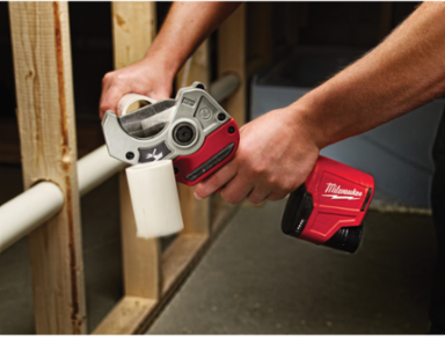 M12 Cordless PVC Shear, Cuts 2 Inch Schedule 40 PVC in 3 Seconds