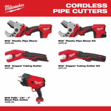 M12 Cordless PVC Shear, Cuts 2 Inch Schedule 40 PVC in 3 Seconds