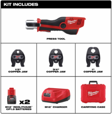 M12™ Press Tool - 12.6 Inch Length, Multi-Purpose Crimping, 40,000 Cycles