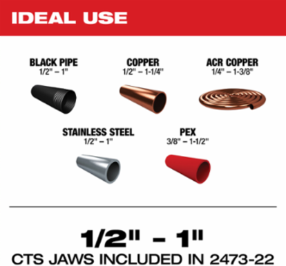 M12™ Press Tool - 12.6 Inch Length, Multi-Purpose Crimping, 40,000 Cycles