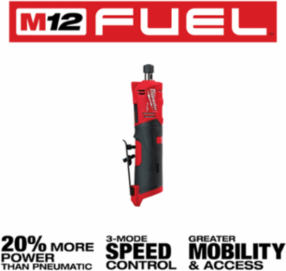 M12 FUEL 1/4 Inch Straight Die Grinder, 0.3 HP, Cordless, 20,000 RPM