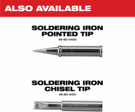 M12 Soldering Iron, 90W, 750°F Max Temp, Interchangeable Chisel/Pointed Tip