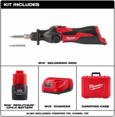 M12 Soldering Iron Kit, 90W, 18 Sec Heat Up, 750 F Max Temperature
