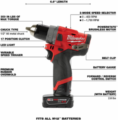 M12 FUEL™ 1/2 in. Drill Driver Kit