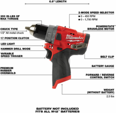 M12 FUEL™ 1/2 in. Hammer Drill
