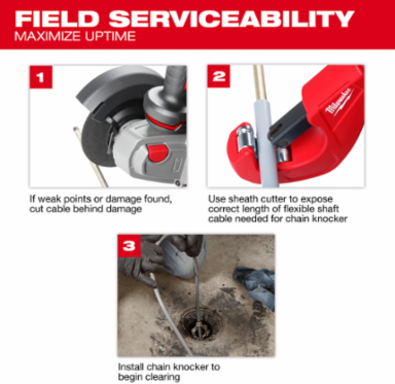 M12 FUEL™ High Speed Chain Snake for 1-1/4”-2” Pipes