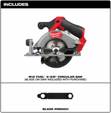 M12 FUEL 5-3/8 Inch Circular Saw, 12V, 4.50 lbs, Electric Cordless, Brushless Motor
