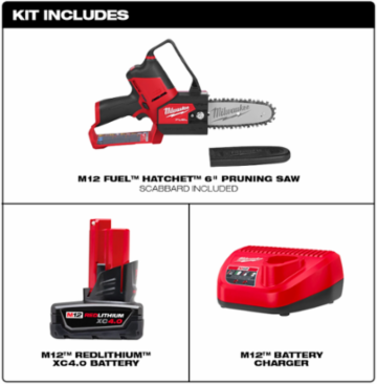 M12 FUEL HATCHET Pruning Saw Kit, 6 Inch Bar, Cordless, 4.85 lbs