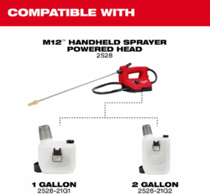 M12 1 Gallon Handheld Sprayer, 80 PSI, 17 ft Spray Distance