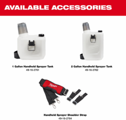 M12 2 Gallon Cordless Handheld Sprayer, 80 PSI, 17 ft Spray Distance