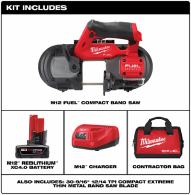 M12 FUEL Compact Band Saw Kit, 2-1/2" X 2-1/2" Cut Capacity, 6 lbs