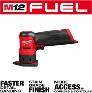M12 FUEL™ Orbital Detail Sander, 1.5mm Orbit, 1.67 lbs, Cordless