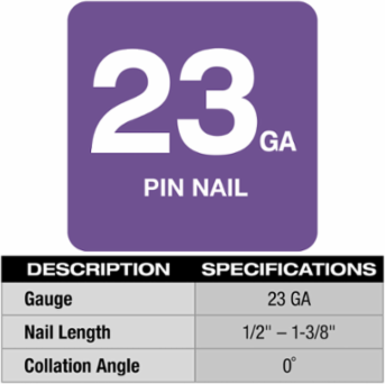 M12™ Cordless 23 Gauge Pin Nailer Kit, 1/2" to 1-3/8" Fastener Range, 3.3 lbs
