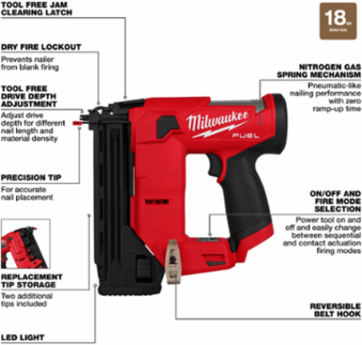 M12 FUEL™ 18 Gauge Compact Brad Nailer