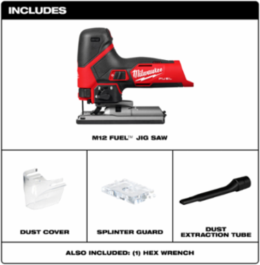 M12 FUEL™ Jig Saw, 3.4 lbs, 3000 SPM, 7/8" Stroke Length, Orbital Action