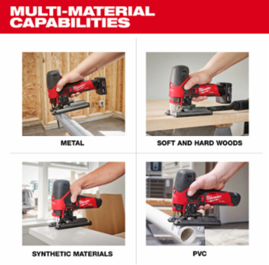 M12 FUEL™ Jig Saw, 3.4 lbs, 3000 SPM, 7/8" Stroke Length, Orbital Action