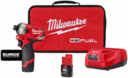 M12 FUEL™ SURGE™ 1/4 Inch Hex Hydraulic Driver Kit with 2.0 Ah Batteries