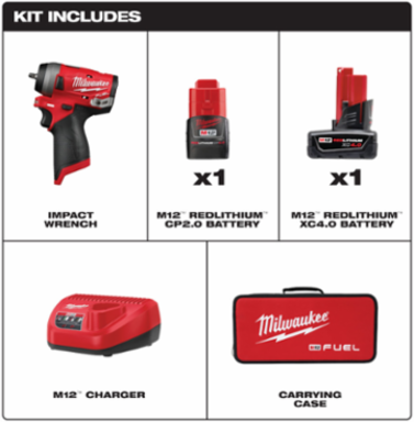 M12 FUEL™ Stubby 1/4 in. Impact Wrench Kit