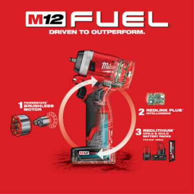 M12 FUEL™ Stubby 1/4 in. Impact Wrench Kit