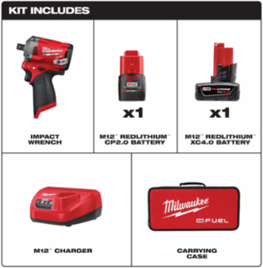 M12 FUEL™ Stubby 1/2 in. Pin Impact Wrench Kit