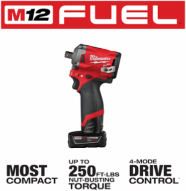 M12 FUEL™ Stubby 1/2 in. Pin Impact Wrench Kit