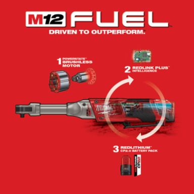 M12 FUEL™ 1/4 in. Extended Reach Ratchet 1 Battery Kit