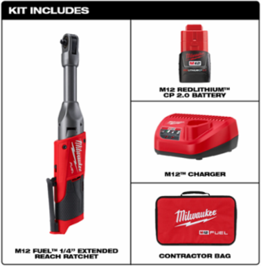 M12 FUEL™ 1/4 in. Extended Reach Ratchet 1 Battery Kit