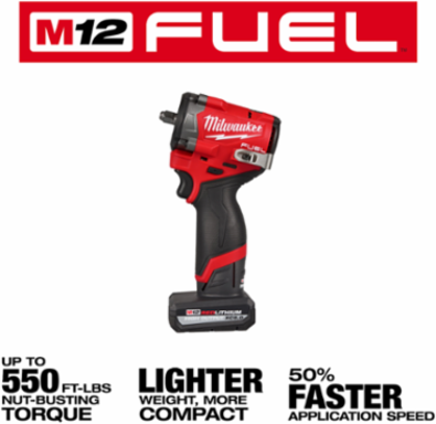 M12 FUEL™ Stubby 3/8" Impact Wrench Kit