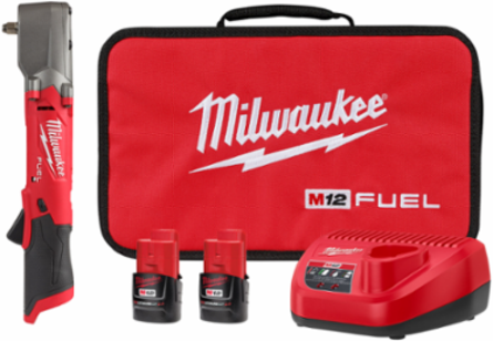 M12 FUEL 3/8 Inch Right Angle Impact Wrench Kit, 220 ft-lbs Torque, Cordless